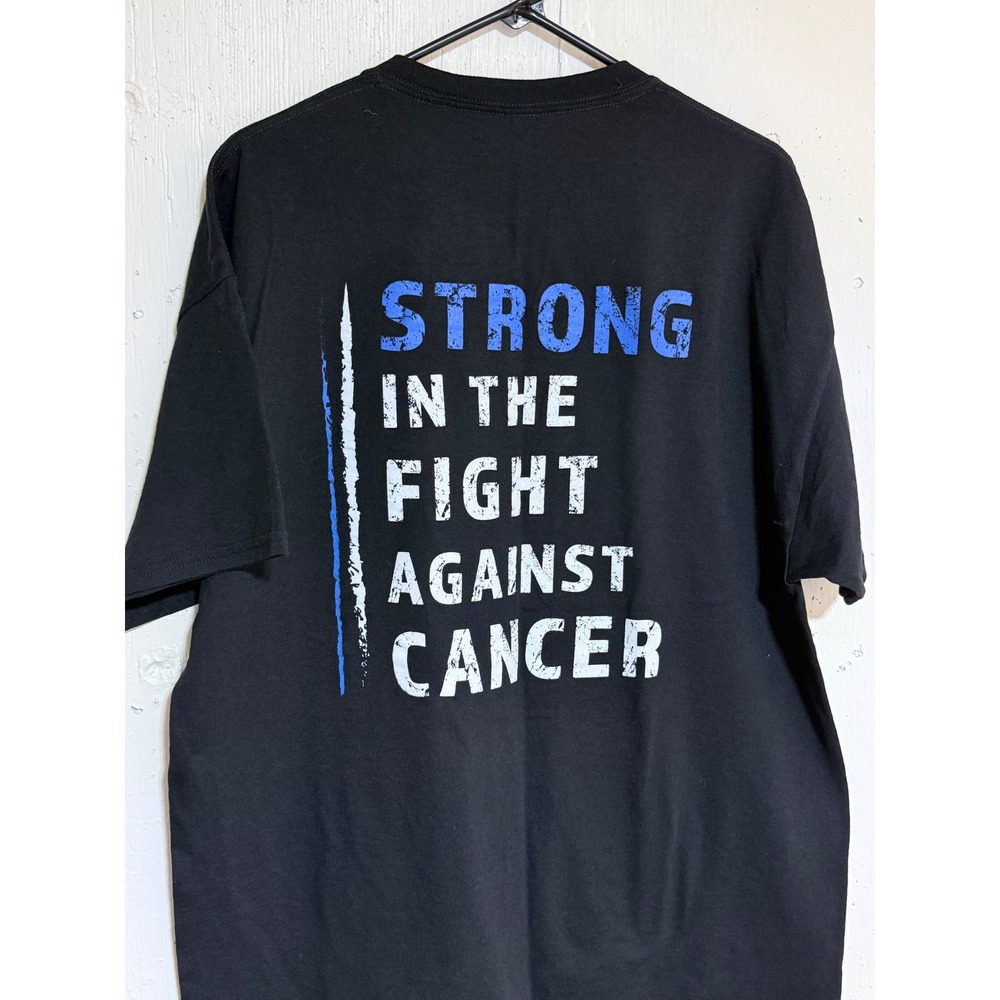 Cancer Awareness Graphic Strong Fight Classic Gildan T Shirt Mens XL Black